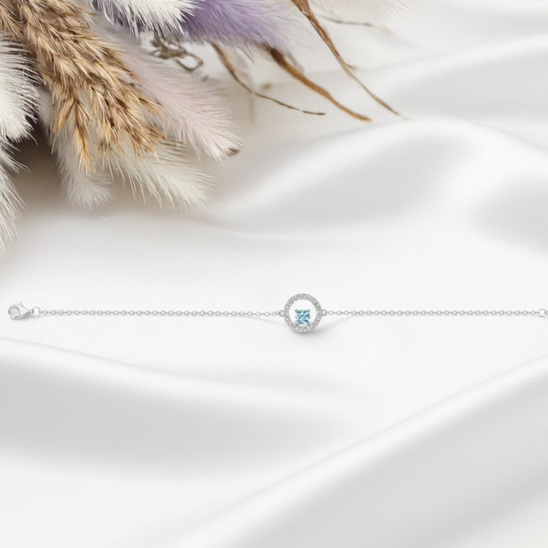 Bracelet Femme Carador - Argent, Oxydes de zirconium et spinelle synthétique bleu