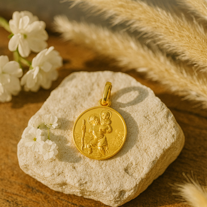 Médaille Carador motif Saint Christophe en Or jaune  375/000