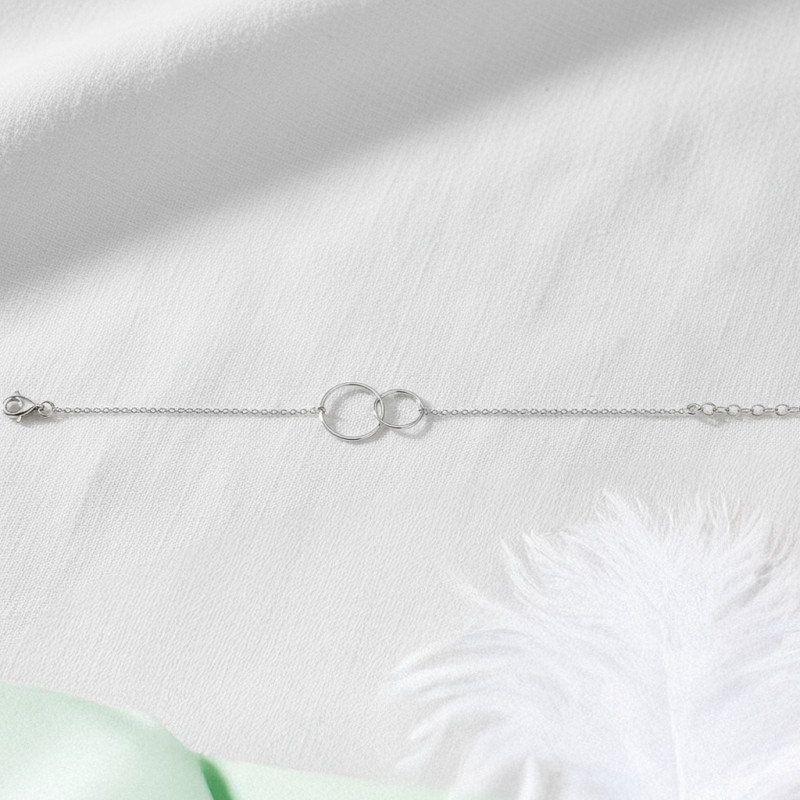 Bracelet Argent Carador - double cercles