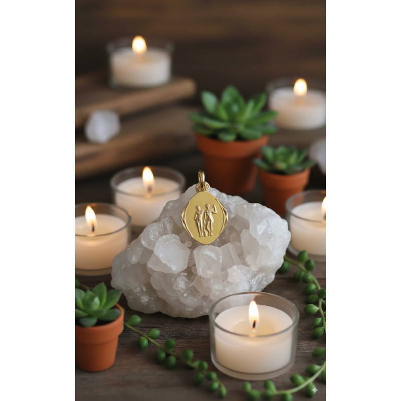 Pendentif Signe astrologique Gémeaux Carador en Or jaune 375/000