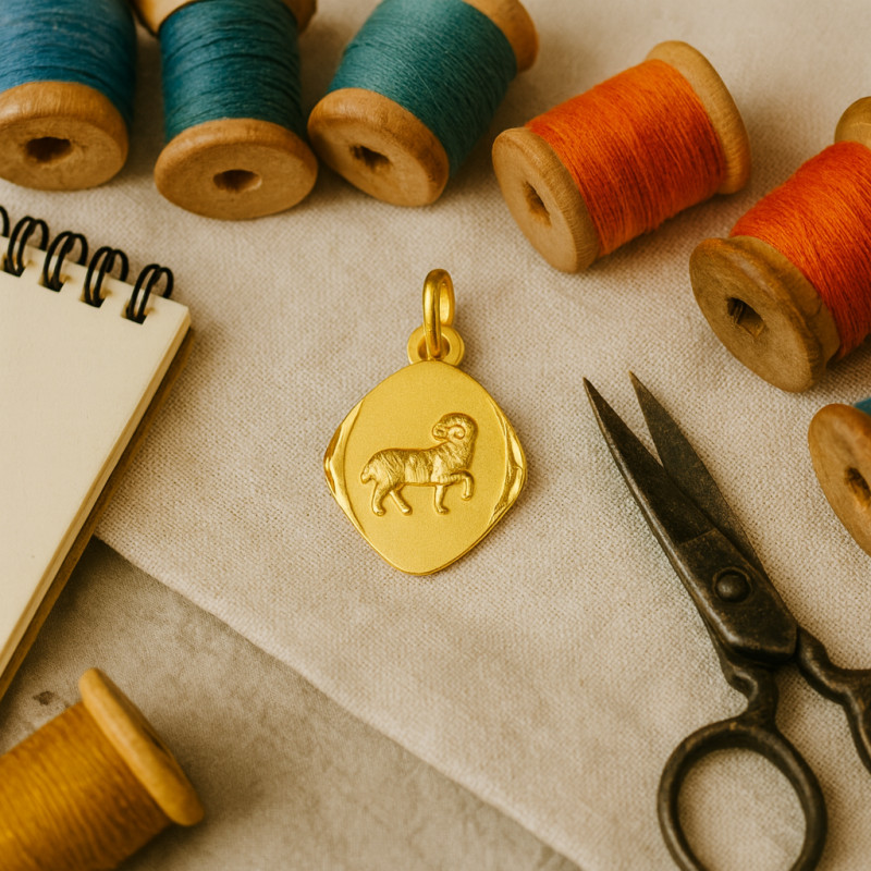 Pendentif Signe astrologique Bélier Carador en Or jaune 375/000