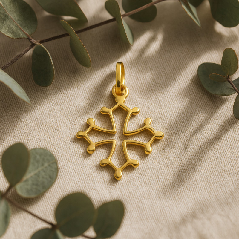Pendentif Croix Occitane Carador  en Or jaune 375/000
