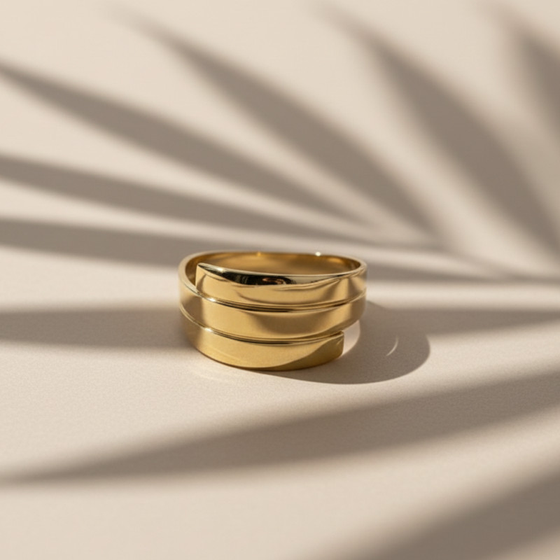 Bague large CARADOR or jaune 750/000