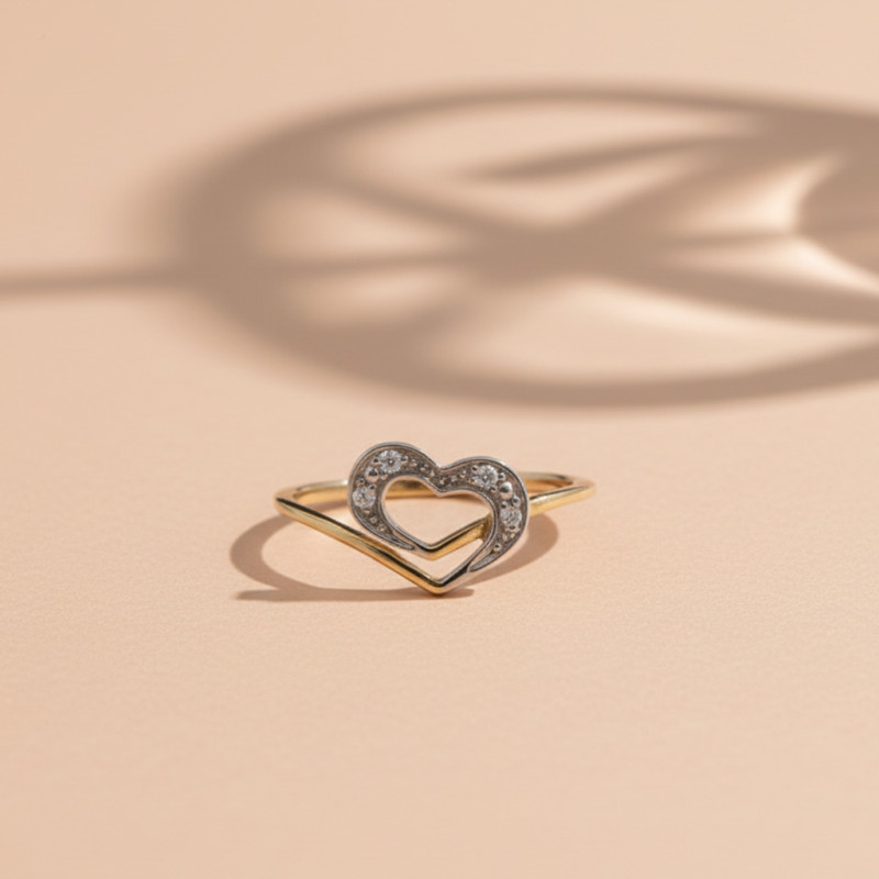 Bague Tendresse Carador en or jaune et blanc 750/000 et diamants
