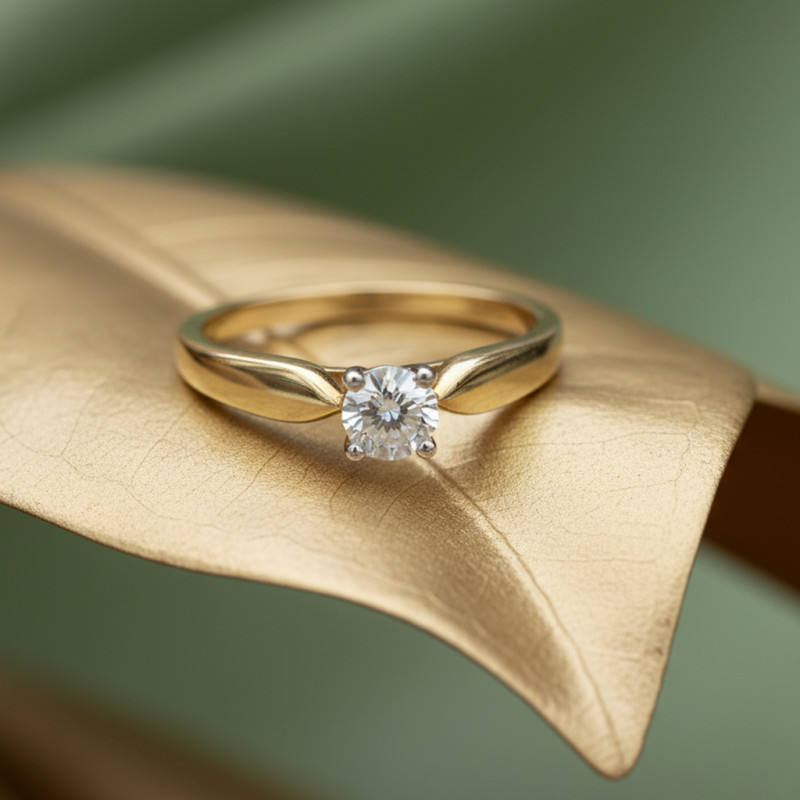 Bague Solitaire Carador Or jaune 375 et Diamant