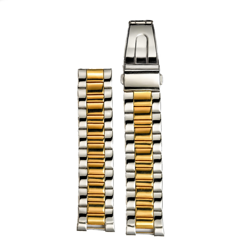 Bracelet de montre Guess acier bicolore argenté et doré rose boucle déployant