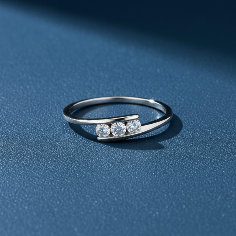 Bague Carador en Or Blanc 750/000 Trilogie diamants