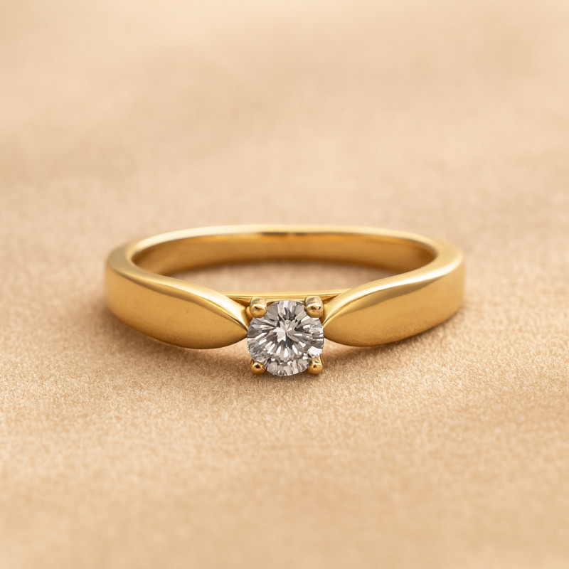 Bague Femme Carador Solitaire Diamant en Or Jaune 750/000
