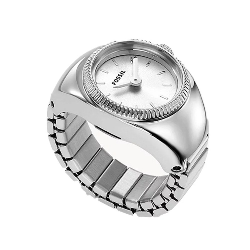 Montre analogique Fossil collection Watch Ring bracelet acier argenté