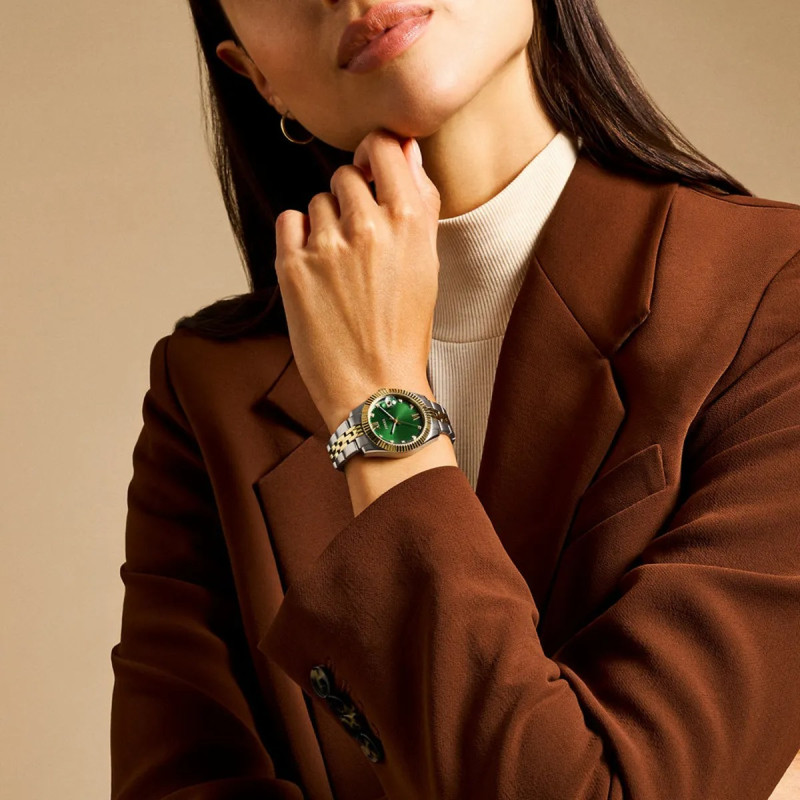 Montre analogique Fossil collection Scarlette bracelet acier bicolore