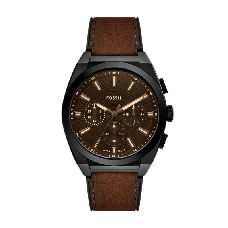 Montre analogique Fossil collection Everett bracelet cuir marron