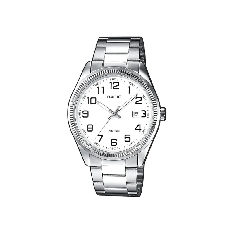 Montre analogique Casio collection Timeless bracelet acier argenté