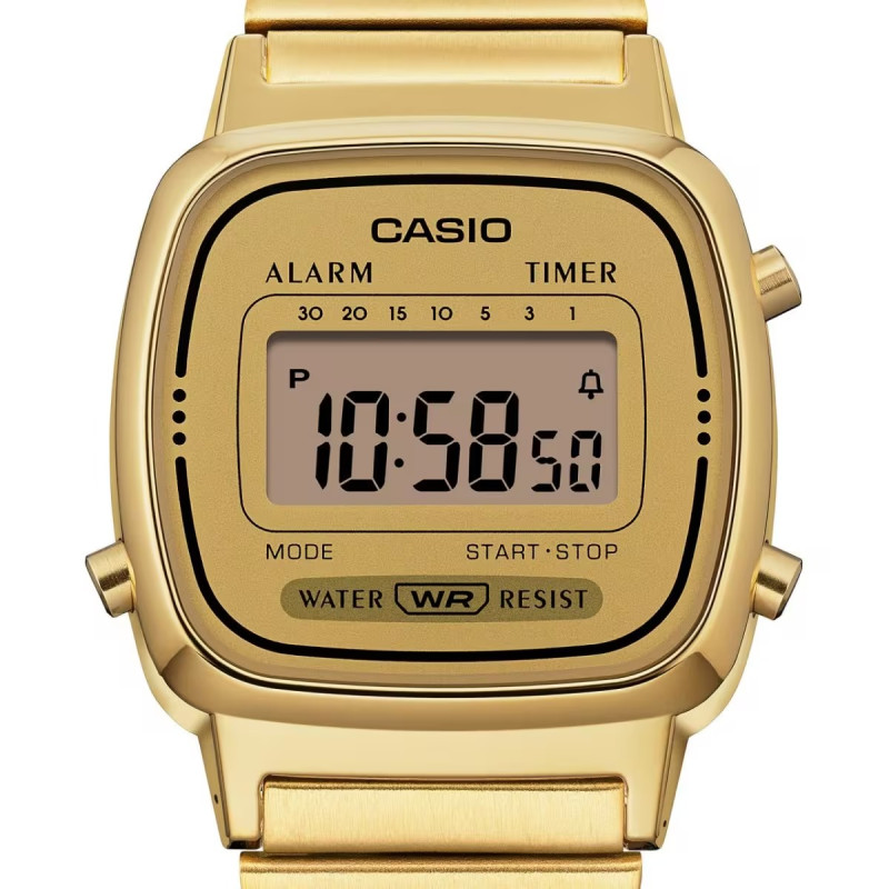 Montre digitale Casio collection Vintage bracelet acier doré