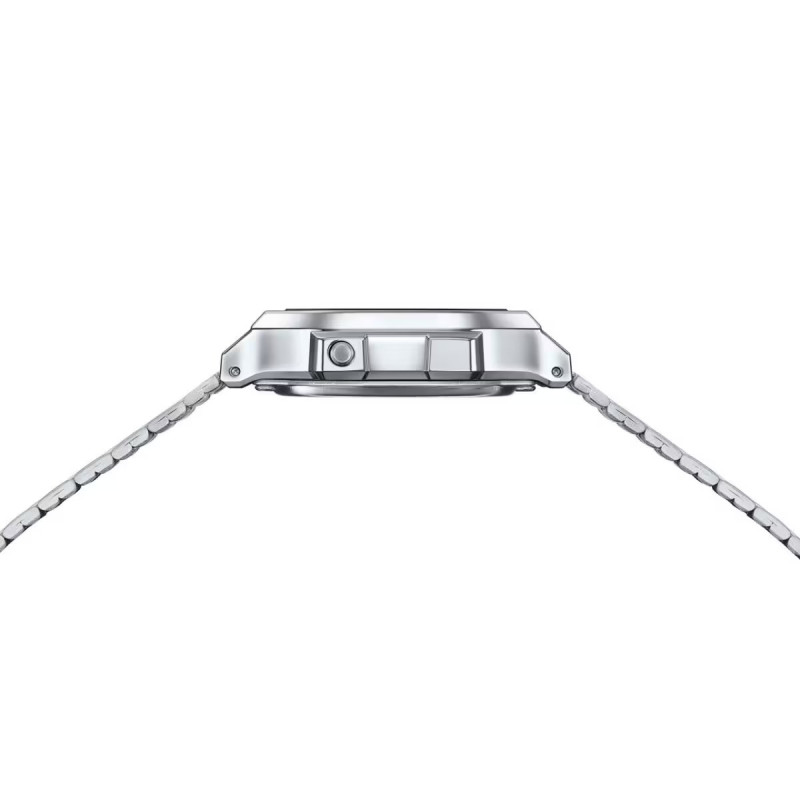 Montre digitale Casio collection Vintage bracelet acier argenté
