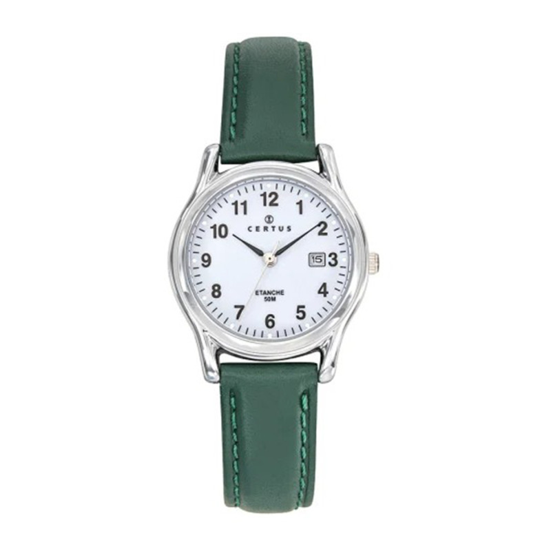 Montre analogique Certus bracelet cuir vert