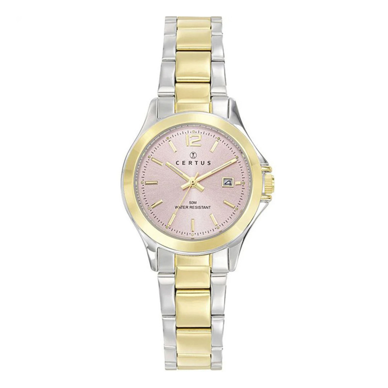 Montre analogique Certus bracelet acier bicolore