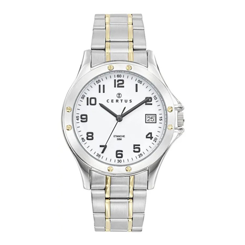 Montre analogique Certus bracelet acier bicolore