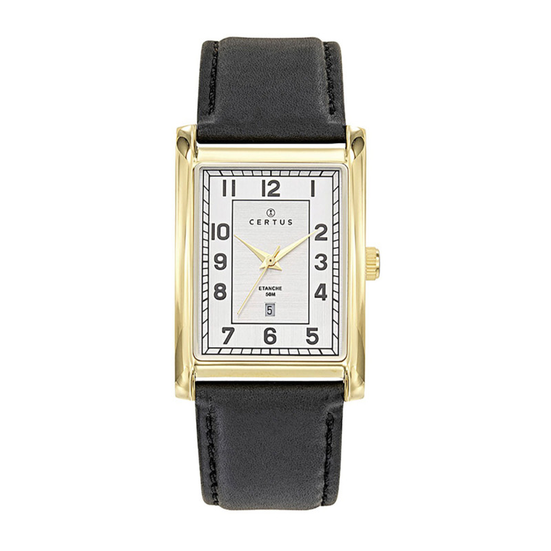 Montre analogique Certus bracelet cuir noir