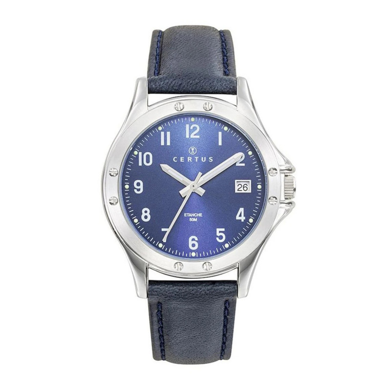 Montre analogique Certus bracelet cuir bleu