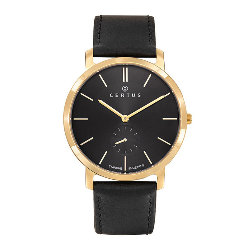 Montre analogique Certus bracelet cuir noir