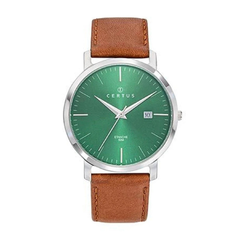 Montre analogique Certus bracelet cuir marron