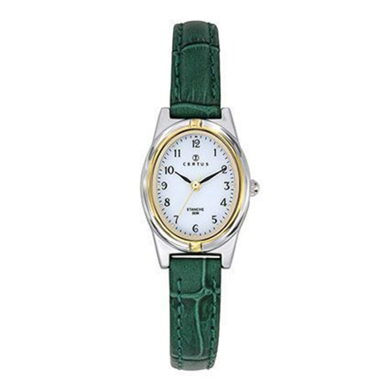 Montre analogique Certus bracelet cuir vert