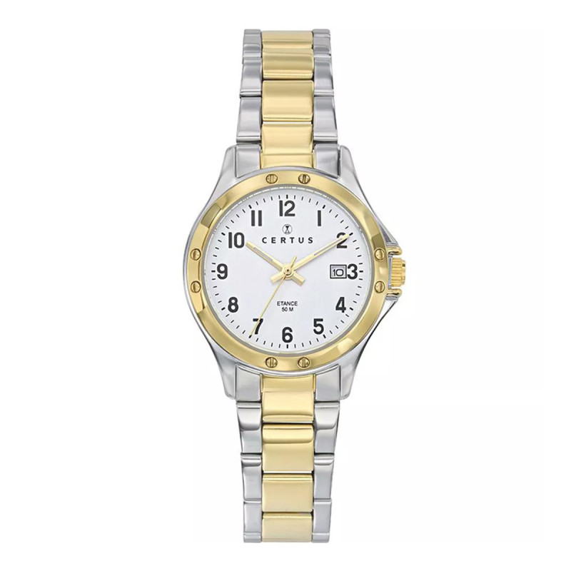 Montre analogique Certus bracelet acier bicolore