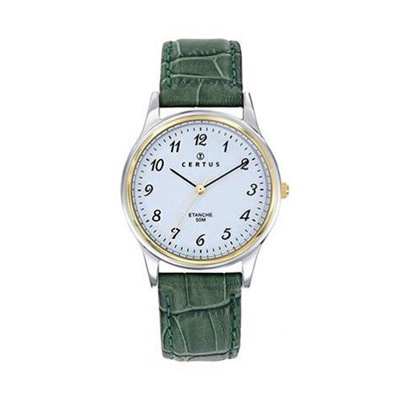 Montre analogique Certus bracelet cuir vert