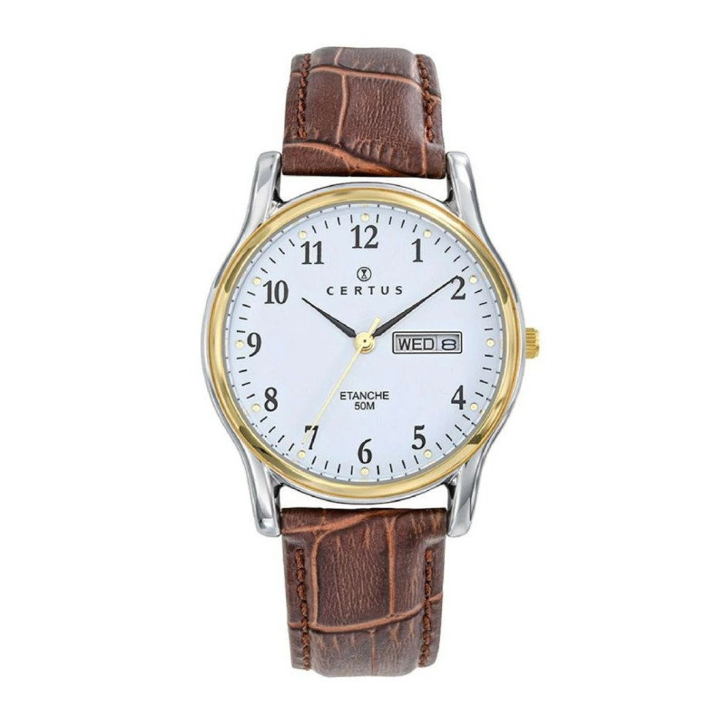 Montre analogique Certus bracelet cuir marron