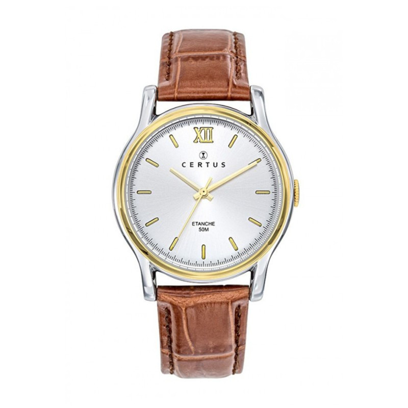 Montre analogique Certus bracelet cuir marron