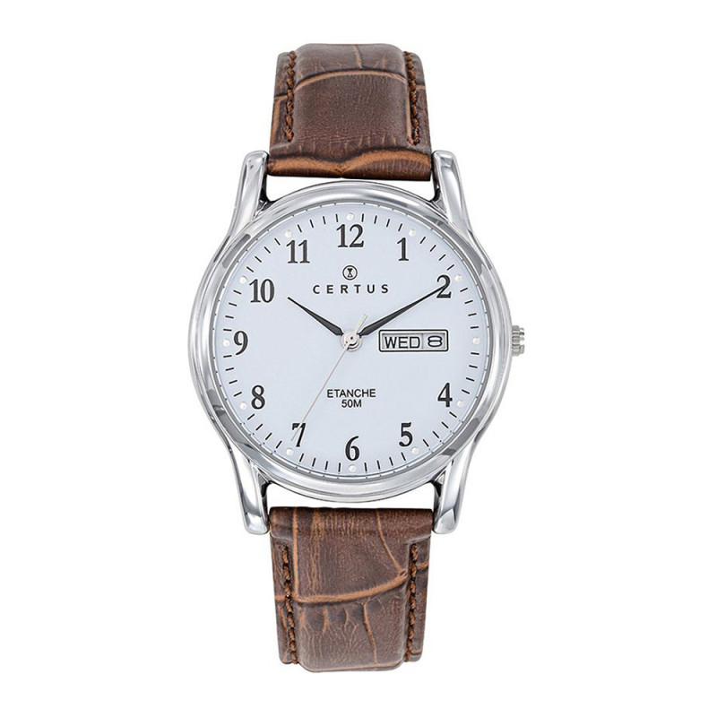 Montre analogique Certus bracelet cuir marron