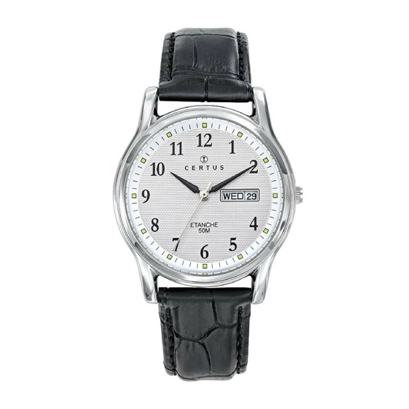 Montre analogique Certus bracelet cuir noir