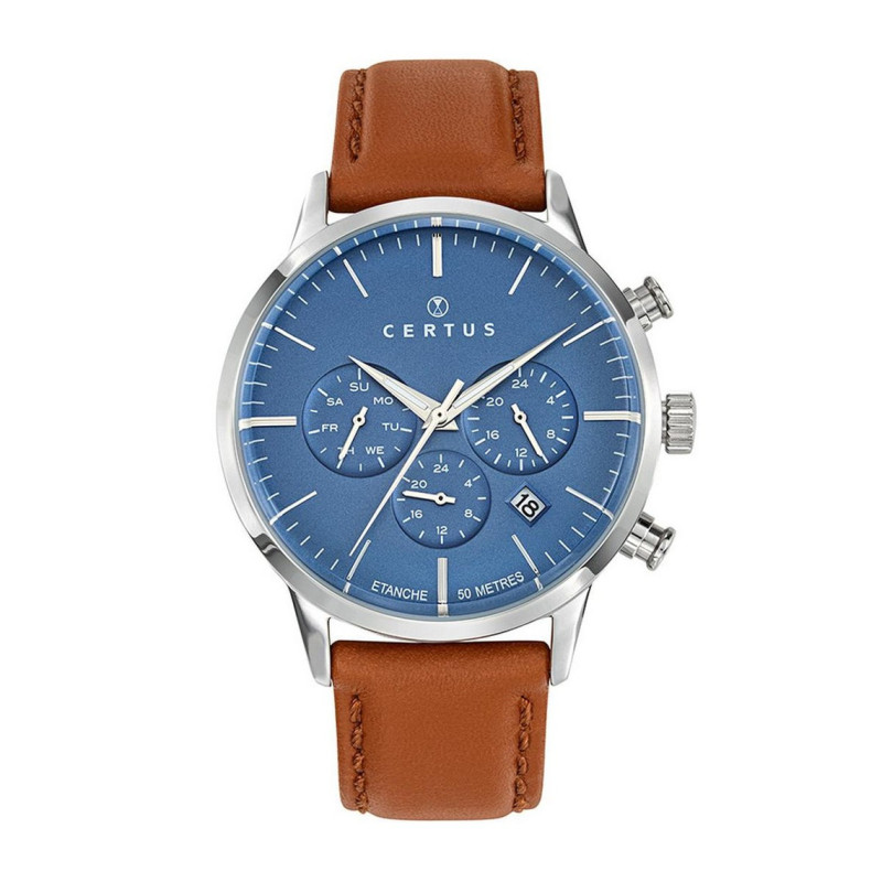 Montre analogique Certus bracelet cuir marron