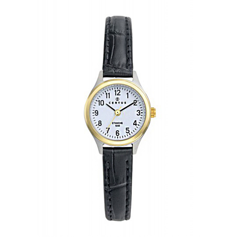 Montre analogique Certus bracelet cuir noir
