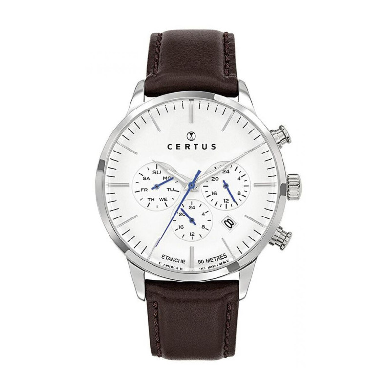 Montre analogique Certus bracelet cuir marron