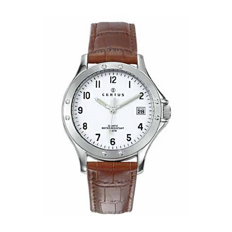 Montre analogique Certus bracelet cuir marron