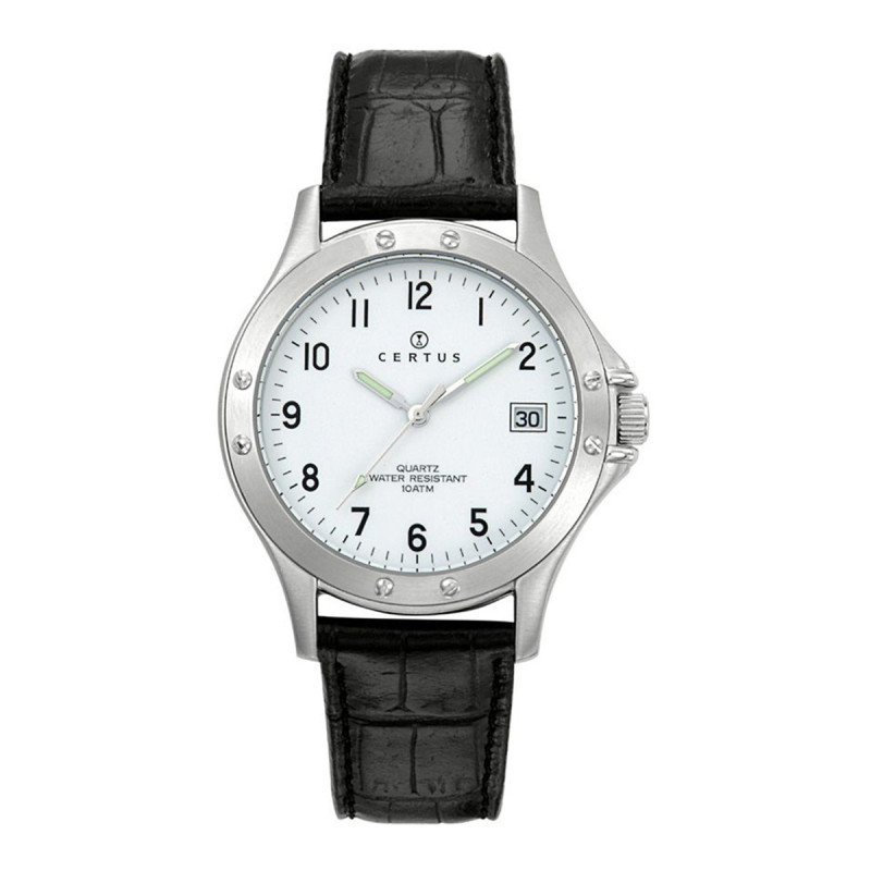 Montre analogique Certus bracelet cuir noir