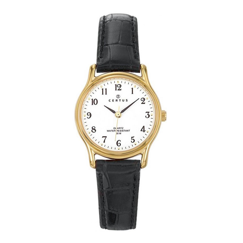 Montre analogique Certus bracelet cuir noir