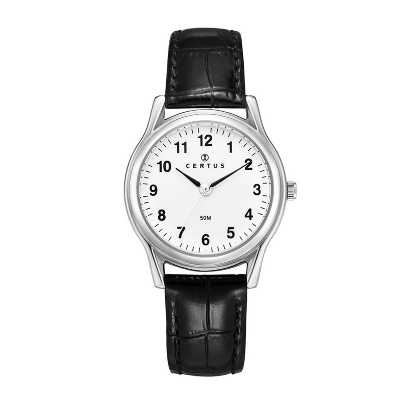 Montre analogique Certus bracelet cuir noir