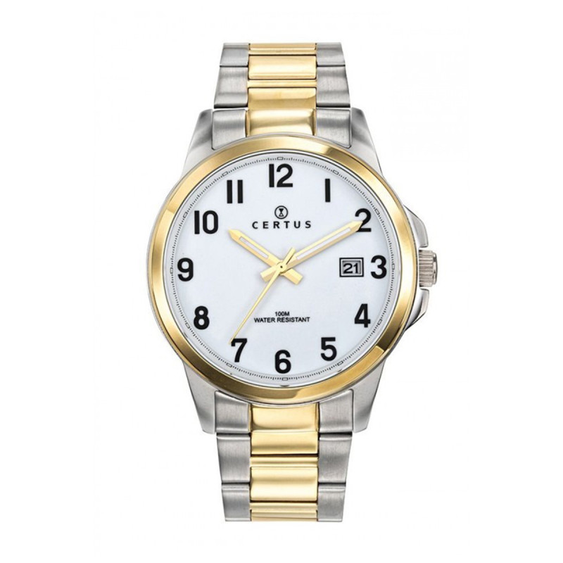 Montre analogique Certus bracelet acier bicolore