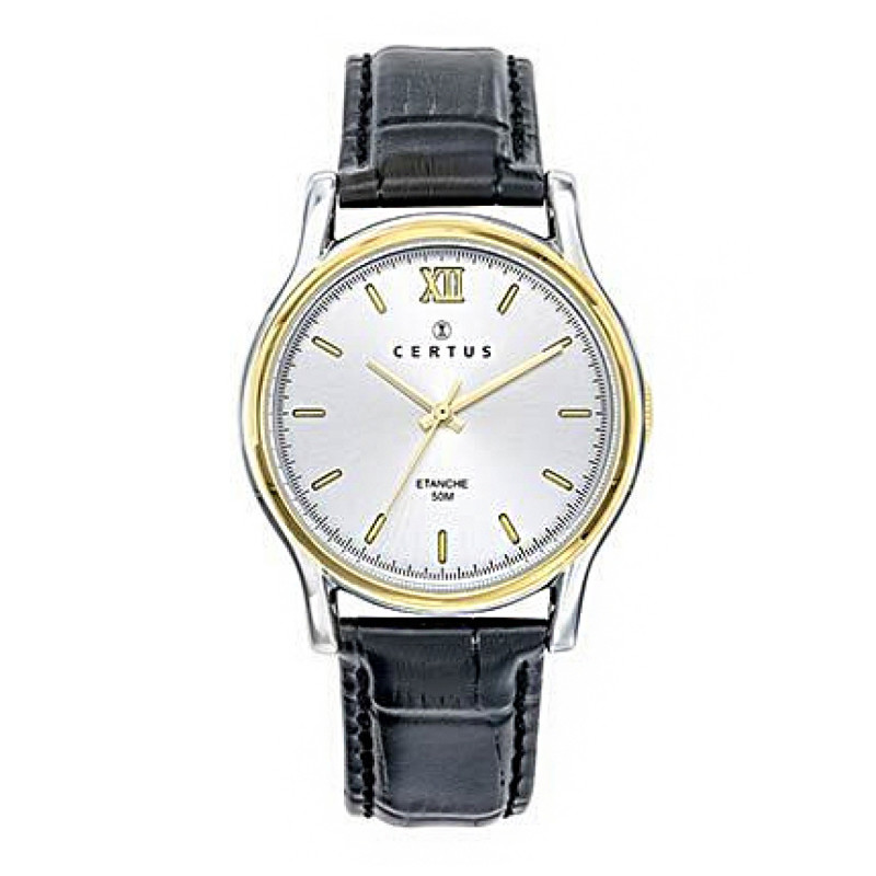 Montre analogique Certus bracelet cuir noir