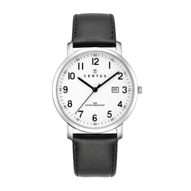 Montre analogique Certus bracelet cuir noir