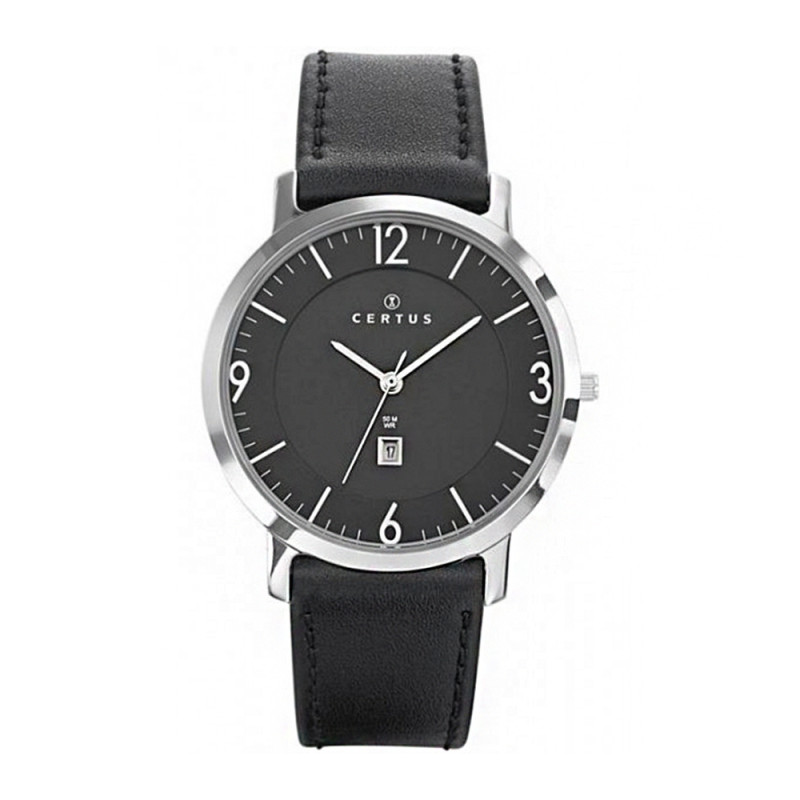 Montre analogique Certus bracelet cuir noir