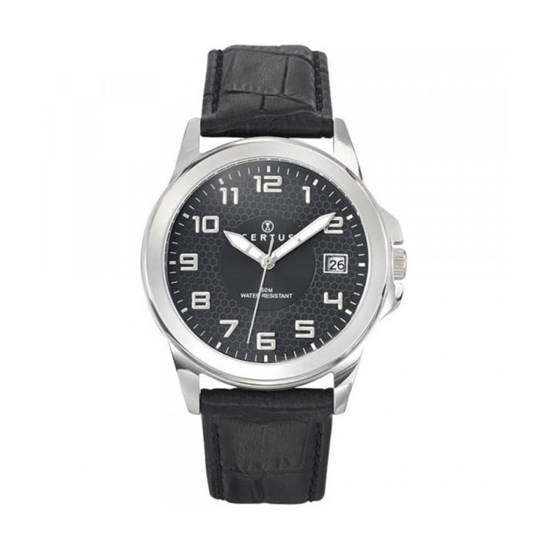 Montre analogique Certus bracelet cuir noir