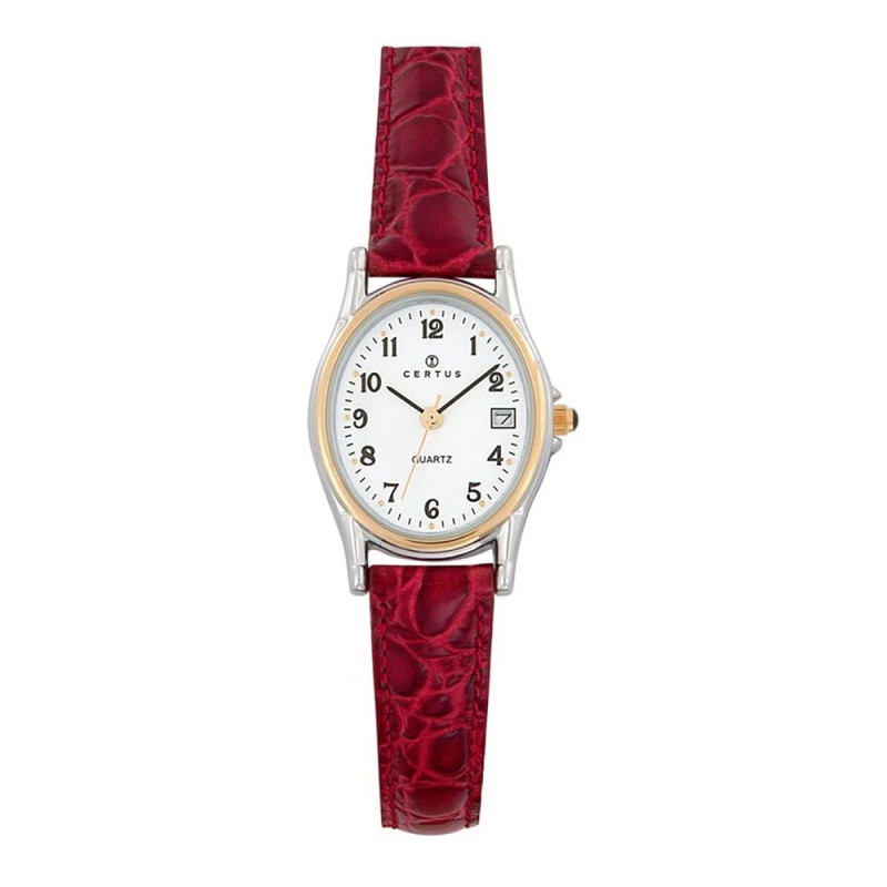 Montre analogique Certus bracelet cuir rouge