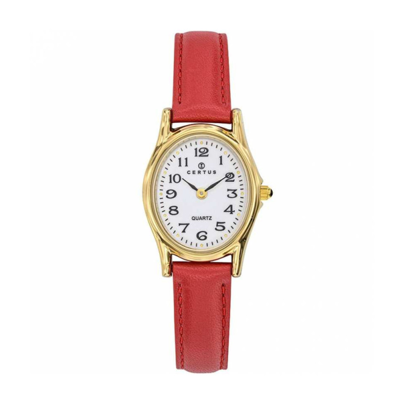 Montre analogique Certus bracelet cuir rouge
