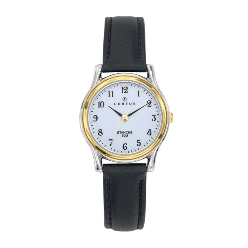 Montre analogique Certus bracelet cuir noir