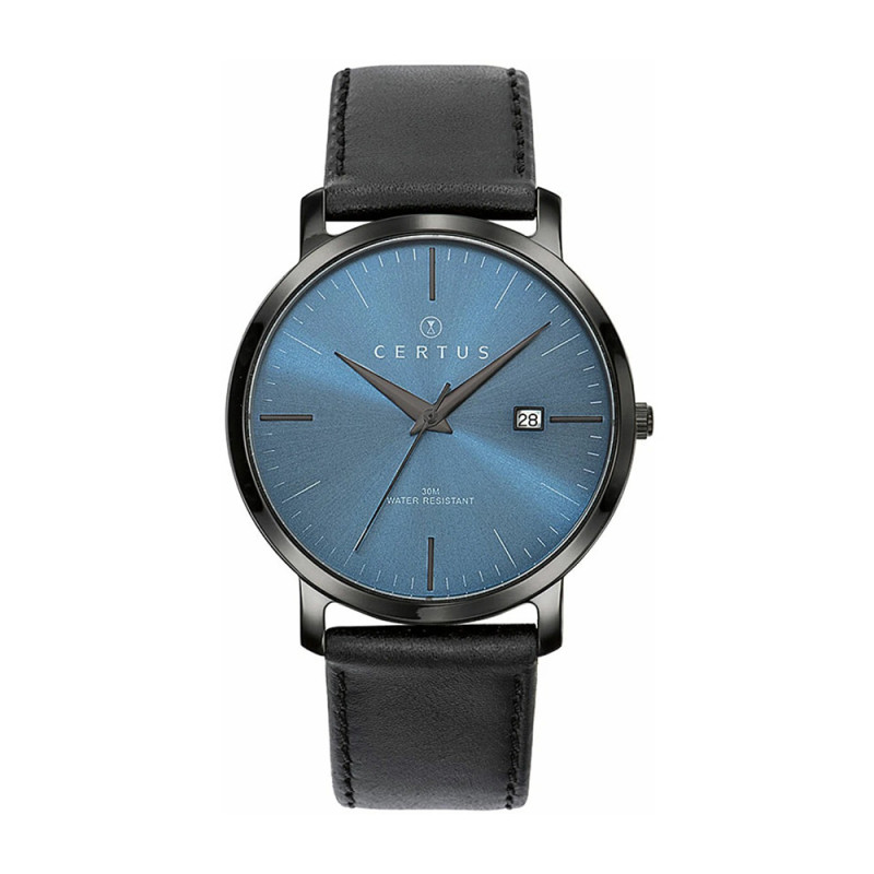 Montre analogique Certus bracelet cuir noir