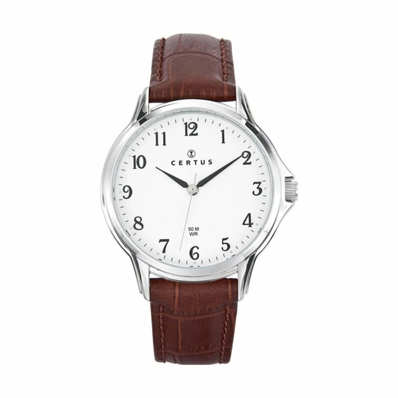 Montre analogique Certus bracelet cuir marron