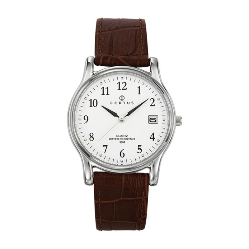 Montre analogique Certus bracelet cuir marron